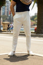 Pleated Dress Pants White - Tailored Slim Fit - Don Milyon