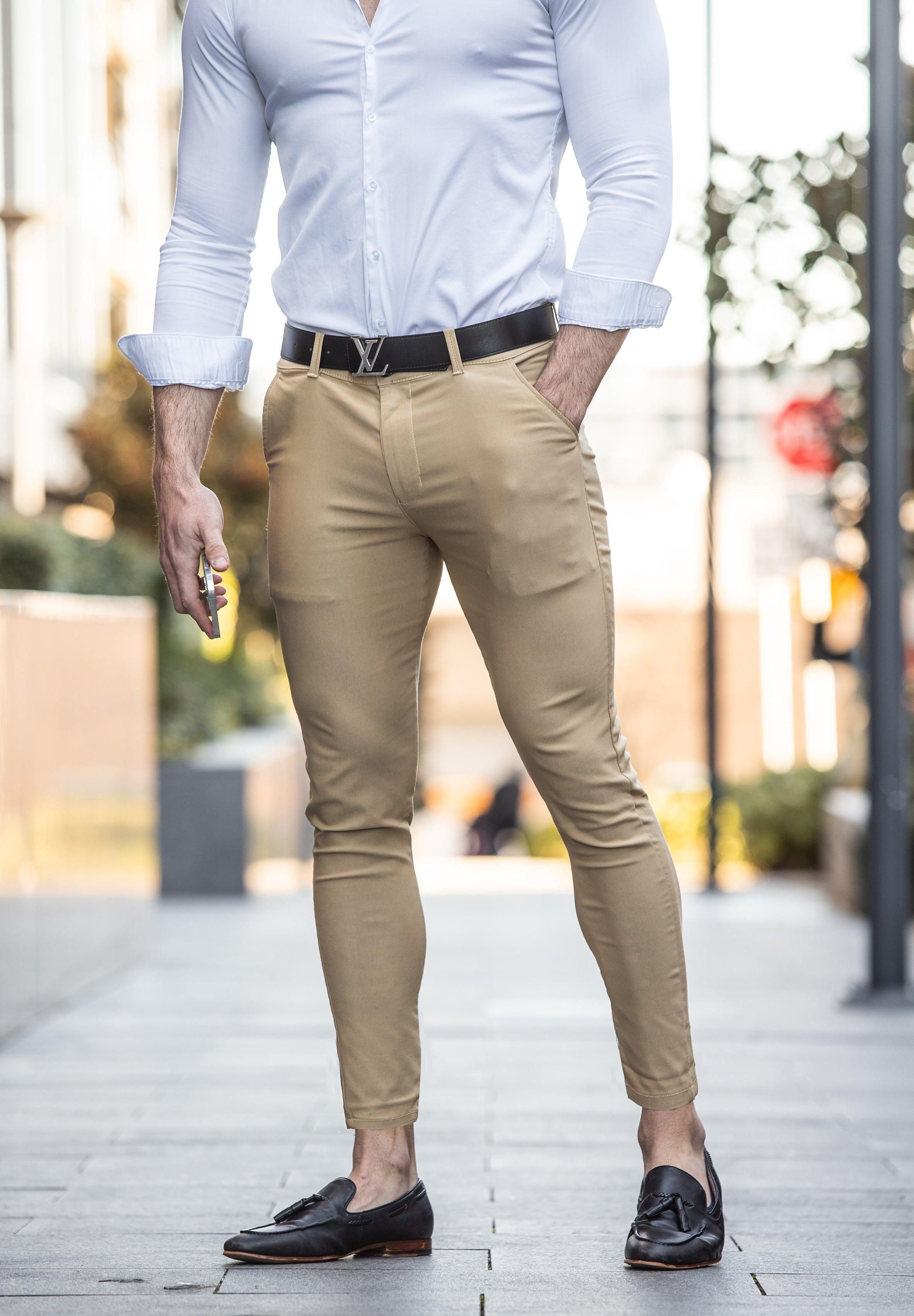 Dress Suit Pants Beige - Slim Stretch Fit  Don Milyon