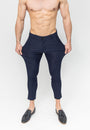 Men's Navy Blue Skinny Fit Stretch Formal Dress Suit Pants