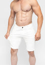 Men's White Skinny Fit Stretch Denim Jeans Shorts