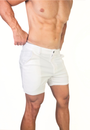 Chino 5" Length Shorts White - Slim Stretch Fit - Don Milyon