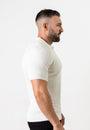 Ribbed Knit Silk Polo Shirt Off-White - Tailored Slim Fit - Don Milyon