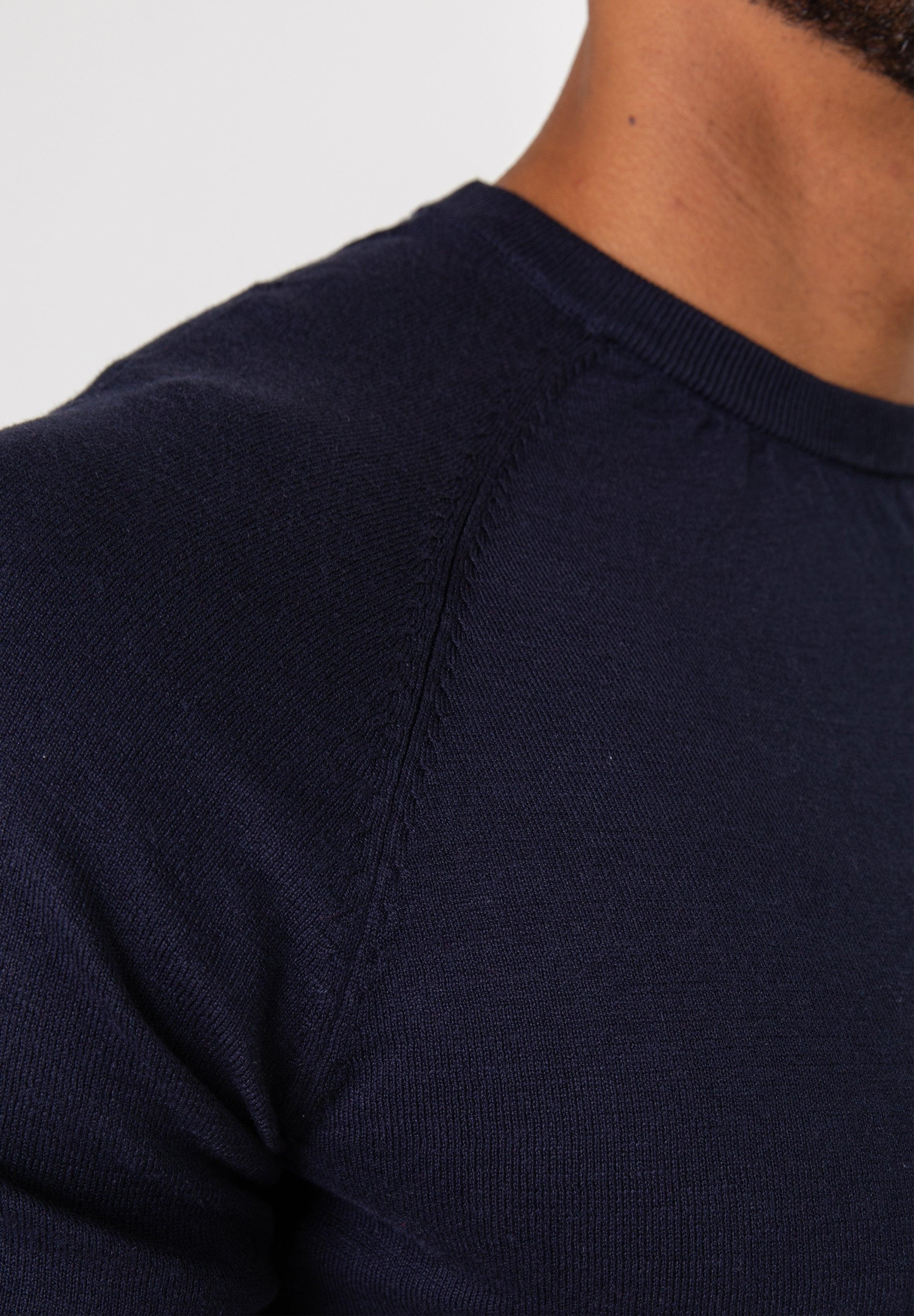 Knit Silk T-Shirt Navy - Tailored Slim Fit - Don Milyon