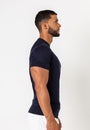 Knit Silk T-Shirt Navy - Tailored Slim Fit - Don Milyon