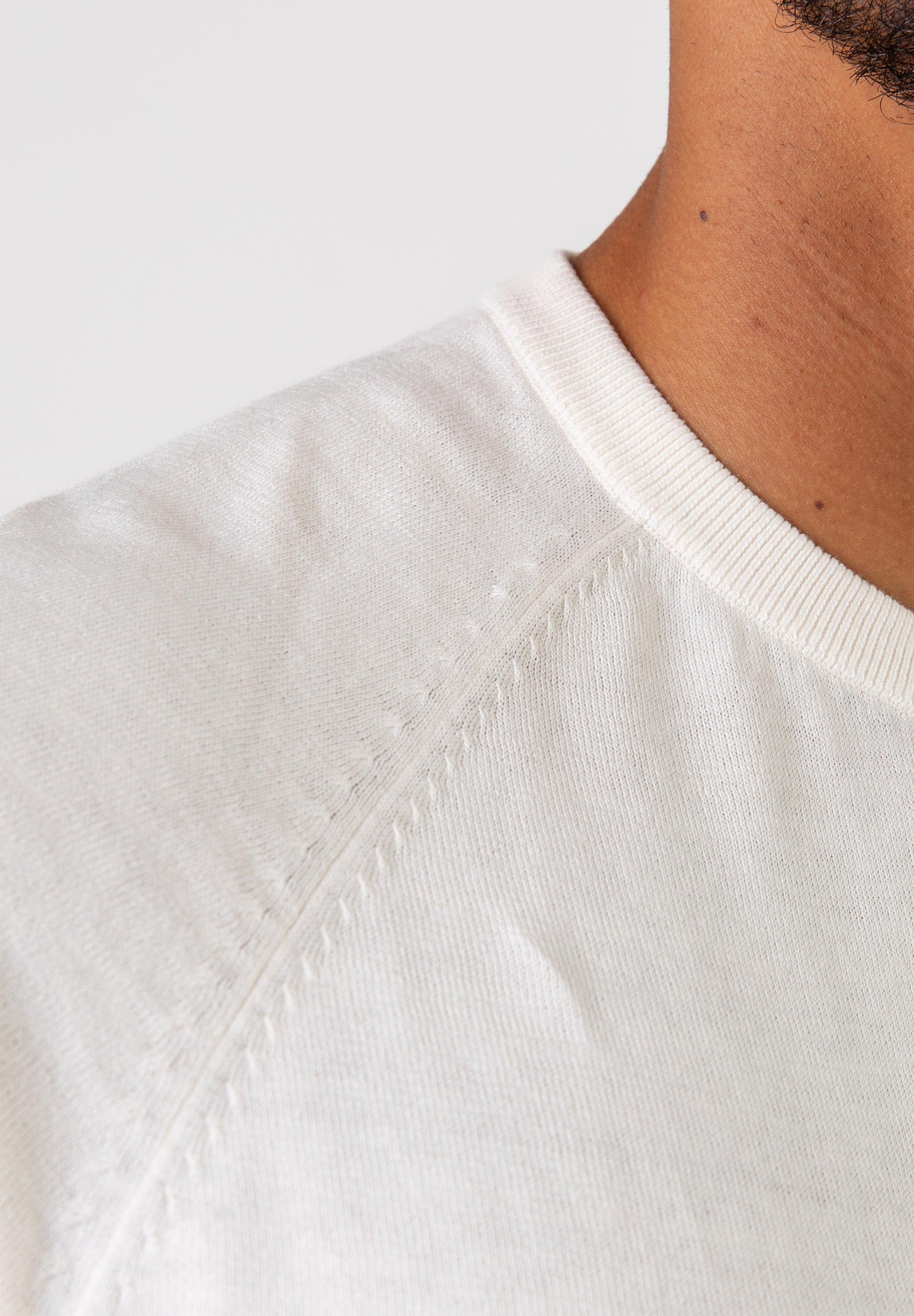 Knit Silk T-Shirt Off-White - Tailored Slim Fit - Don Milyon