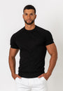 Knit Silk T-Shirt Black - Tailored Slim Fit - Don Milyon