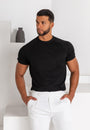 Knit Silk T-Shirt Black - Tailored Slim Fit - Don Milyon