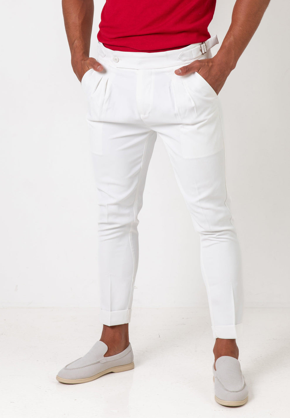 Pleated Dress Pants White