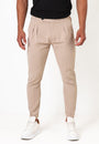 Pleated Dress Pants Beige - Tailored Slim Fit - Don Milyon