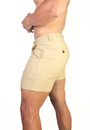 Chino 5" Length Shorts Stone Beige - Slim Stretch Fit - Don Milyon
