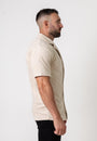 Toweling Button Shirt Beige - Tailored Slim Fit - Don Milyon