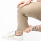 Beige Skinny Fit Stretch Men's Chino Pants Cuffed Ankle