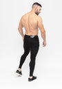 Black Skinny Fit Stretch Men's Jeans Rear Pose