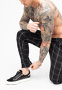 Chino Pants Black Check - Ultra Slim Stretch Fit - Don Milyon