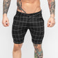 Black Skinny Fit Stretch Men's Check Pattern Chino Shorts