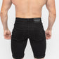 Men's Black Ripped Skinny Fit Stretch Jeans Denim Shorts Rear Glutes