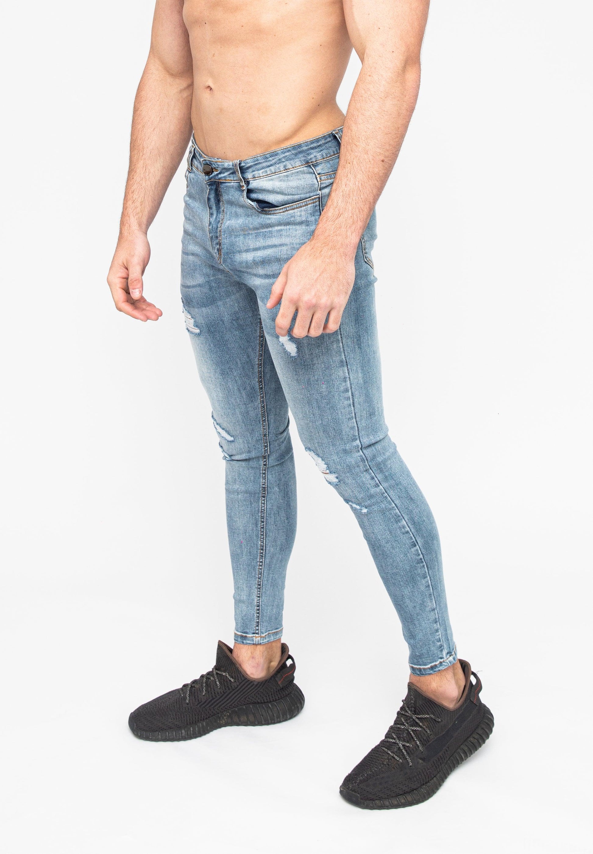 Ripped Jeans Ultra Boost Mens Jeans Ripped Jeans Blue Slim