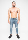 Blue Ripped Skinny Men's Jeans Front