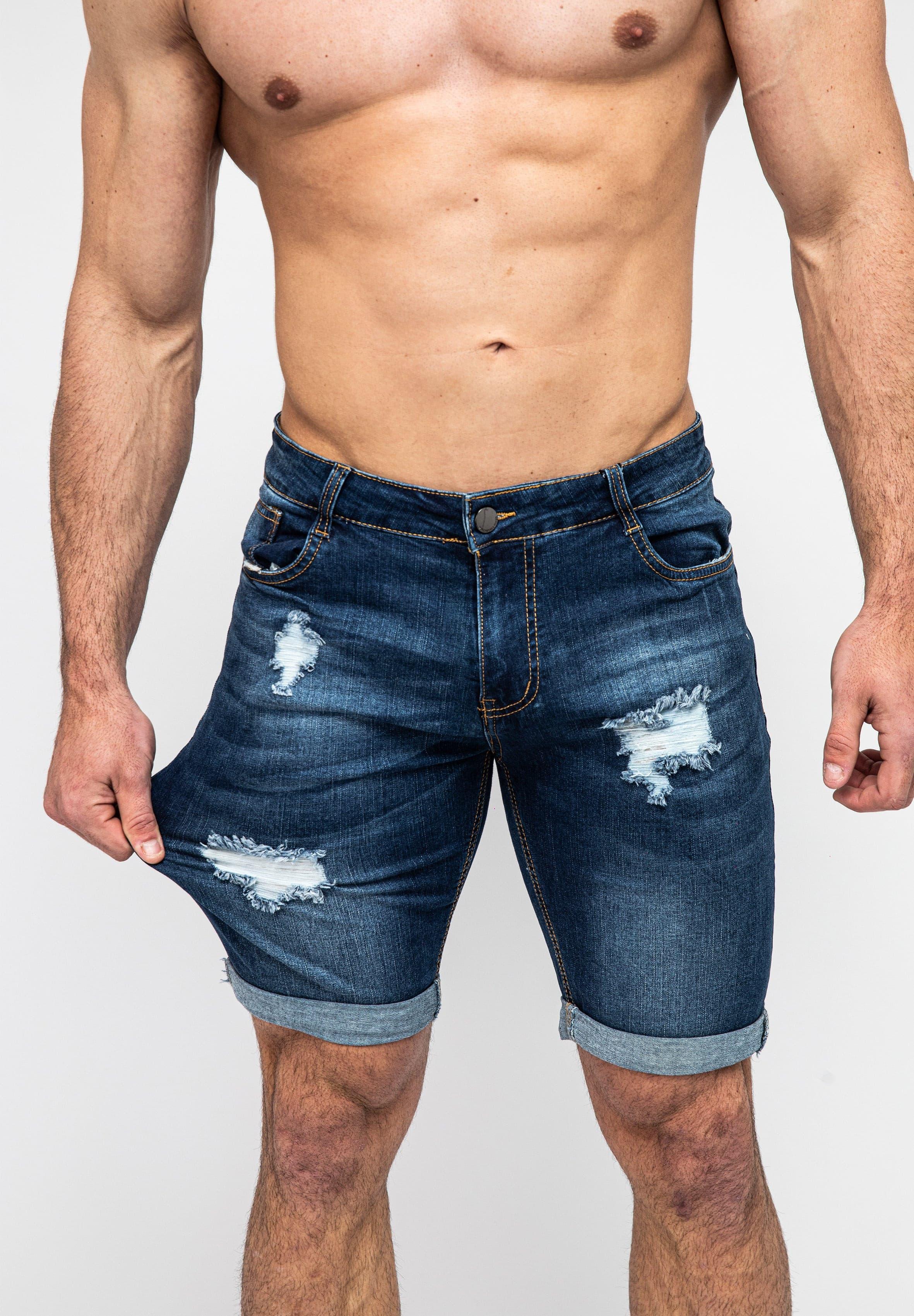 Mens tight denim on sale shorts