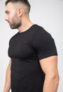 Basic Muscle Fit T-Shirt Black - Curved Hem - Don Milyon