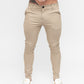 Beige Skinny Fit Stretch Men's Chino Pants Front