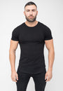 Basic Muscle Fit T-Shirt Black - Curved Hem - Don Milyon