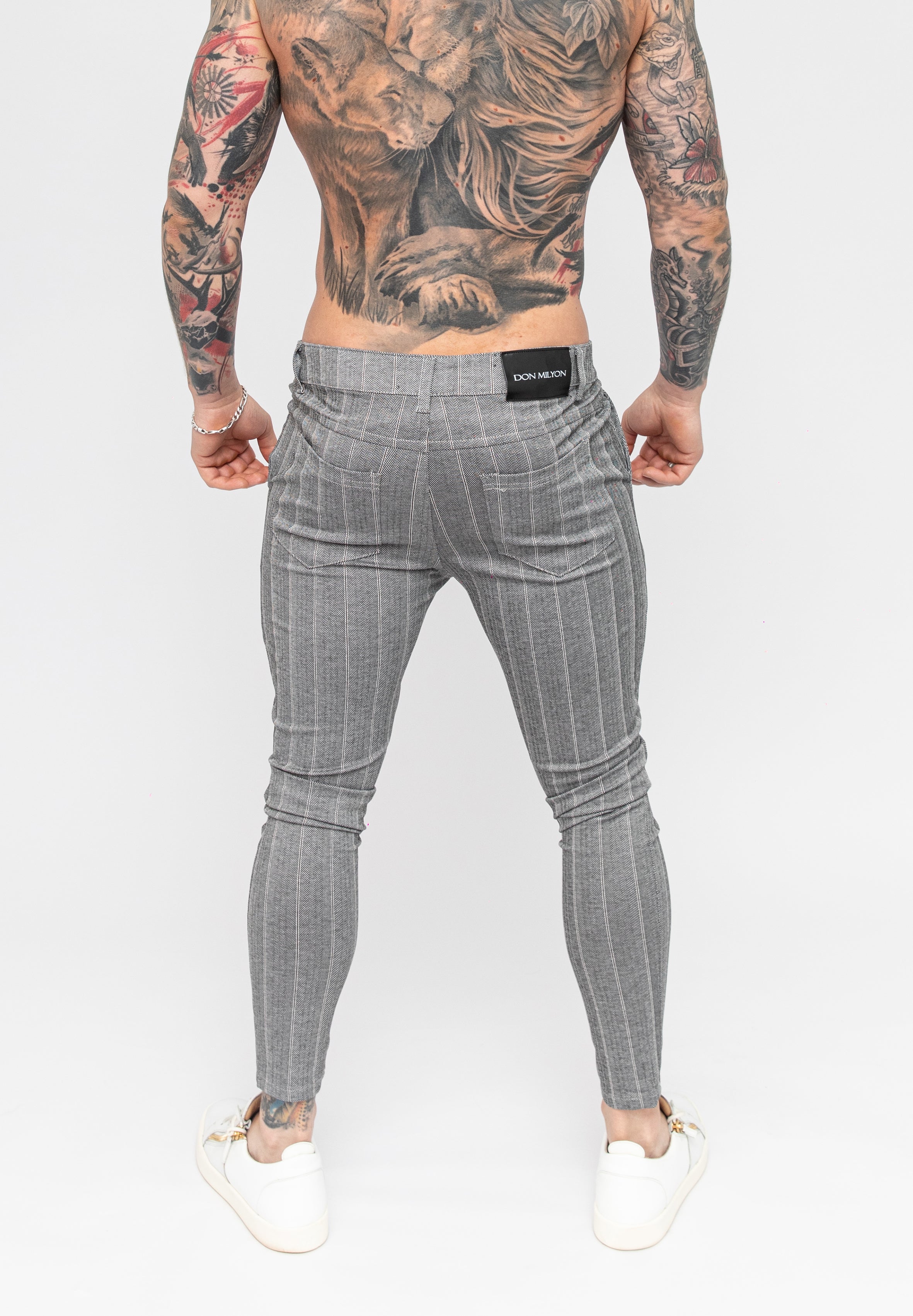 Gray plaid hot sale skinny pants