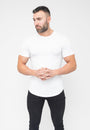 Basic Muscle Fit T-Shirt White - Curved Hem - Don Milyon