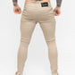 Beige Skinny Fit Stretch Men's Chino Pants Rear Glutes