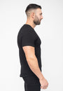 Basic Muscle Fit T-Shirt Black - Curved Hem - Don Milyon
