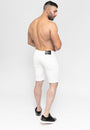 Men's White Skinny Fit Stretch Denim Jeans Shorts