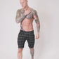 Black Skinny Fit Stretch Men's Check Pattern Chino Shorts Video